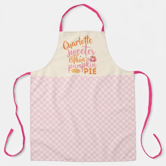 Sweeter als Pumpkin Pie Modern Fall Erntedank Schürze (Vorderseite)