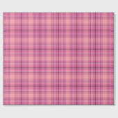 Sweeter Pink Kariert Gingham Pattern Wrapping Pape Geschenkpapier (Flach)