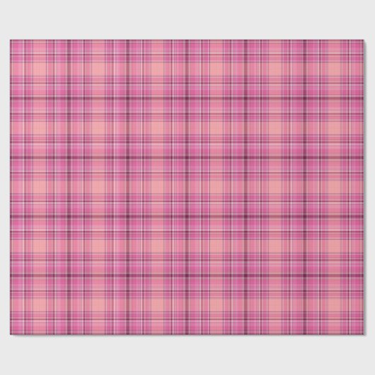 Sweeter Pink Kariert Gingham Pattern Wrapping Pape Geschenkpapier (Flach)