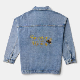 Sweeter Than Honey | Golden Vintage Bee Lover Art Jeansjacke