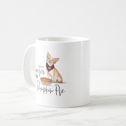 Sweeter Than Pumpkin Pie Naughty Chihuahua Dog Kaffeetasse (Vorderseite Links)