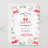 Sweetest Cherry 1st Custom Digital Einladung (Vorderseite)