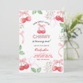 Sweetest Cherry 1st Custom Digital Einladung (Stehend Vorderseite)
