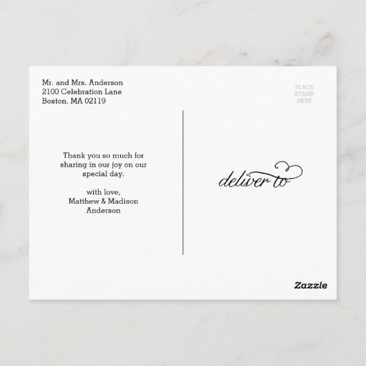 Sweetest Day | Hochzeit Danke, Postcard Postkarte (Rückseite)