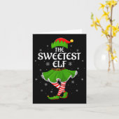 Sweetest Elf Christmas Family Girls Women Elf Squa Karte (Gelbe Blume)