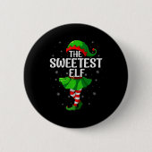 Sweetest Elf Christmas Girls Women Elf Squad Xmas Button (Vorderseite)