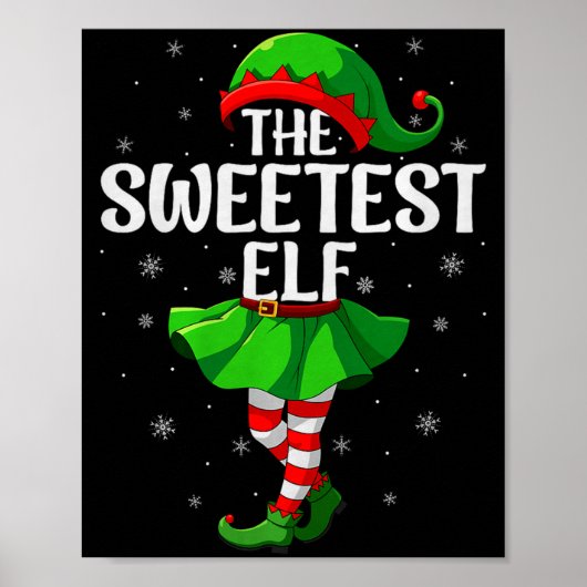 Sweetest Elf Christmas Girls Women Elf Squad Xmas  Poster (Vorne)