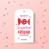 Sweetest Friend Valentine Gift Tag Candy Theme Geschenkanhänger