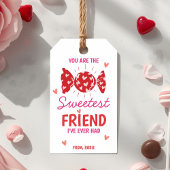 Sweetest Friend Valentine Gift Tag Candy Theme Geschenkanhänger