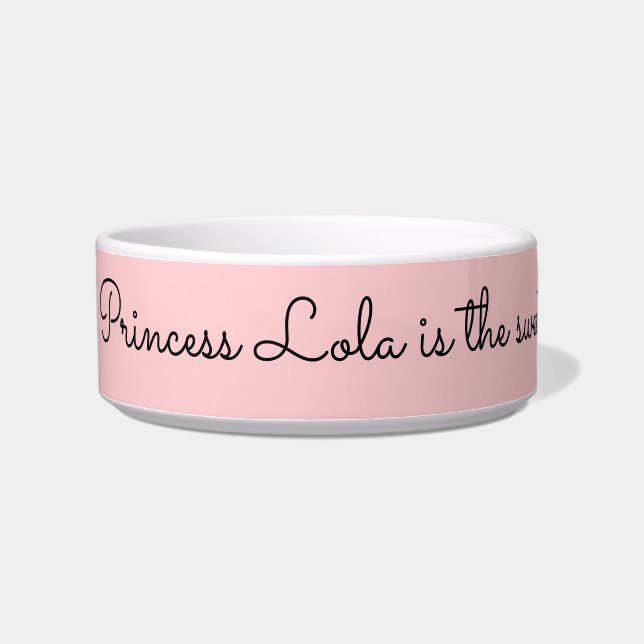 Sweetest Girl Princess Pink Personalisiert Medium Napf (Links)