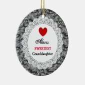 Sweetest Grandtochter Silver Black Camouflage A5 Keramikornament (Rechts)