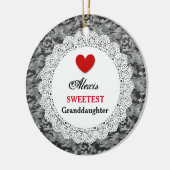 Sweetest Grandtochter Silver Black Camouflage A5 Keramikornament (Links)