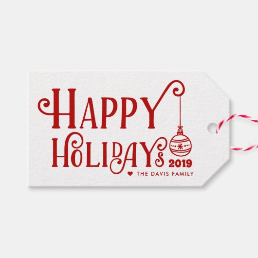 Sweetest Happy Holidays | ZollWeihnachtsWeihnachte Geschenkanhänger (Vorderseite (Horizontal))