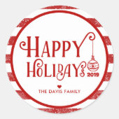 Sweetest Happy Holidays | ZollWeihnachtsWeihnachte Runder Aufkleber (Vorderseite)