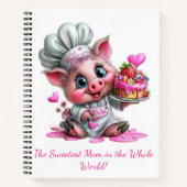 Sweetest Mom Pig Chef Notebook Notizblock (Vorderseite)