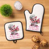 Sweetest Mom Pig Chef Oven Mitts & Pot Holder Set (Oben Unten)
