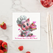 Sweetest Mom Pig Chef Party Napkins Serviette (Beispiel)