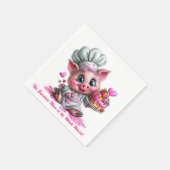 Sweetest Mom Pig Chef Party Napkins Serviette (Ecke)