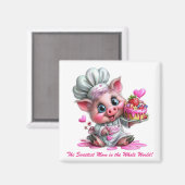 Sweetest Mom Pig Chef Refrigerator Magnet (Vorderseite/Rückseite)