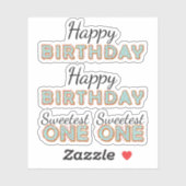 SWEETEST ONE Blue Donuts Baby Birthday Scrapbook Aufkleber (Blatt)