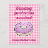 Sweetest Pink Donut Mütter Tag Postkarte (Vorderseite)