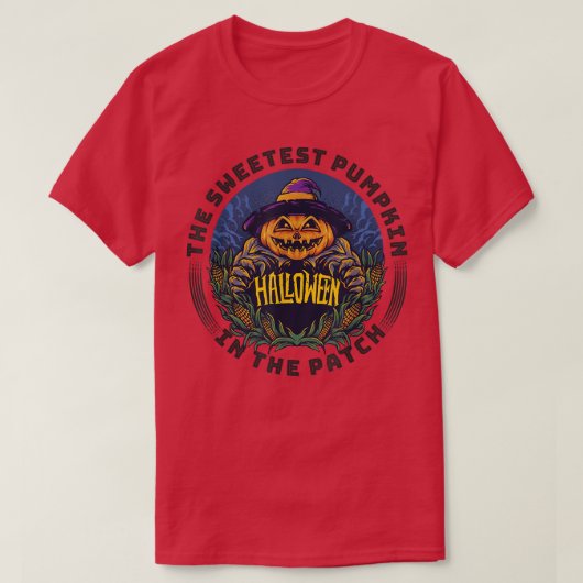 Sweetest Pumpkin in the Patch Funny Jack-O-Lantern T-Shirt (Design vorne)