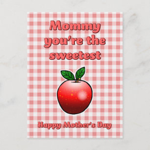 Sweetest Red Apple Mütter Day Postcard Feiertagspostkarte