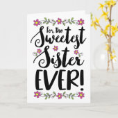 Sweetest Sister je Moderne Handschrift Karte (Gelbe Blume)