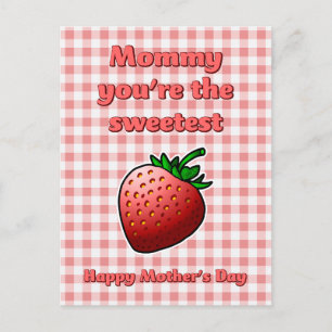 Sweetest Strawberry Mothers Day Postcard Feiertagspostkarte