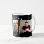 SWEETEST VATER JE CUSTOM 3 FOTOS SCHWARZ KAFFEETASSE (VorderseiteRechts)