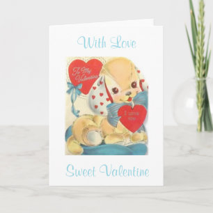 Sweetest Vintag Valentine Puppy Feiertagskarte