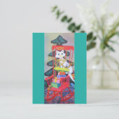 Sweetest Vintage Christmas Kitten Feiertagspostkarte (Stehend Vorderseite)