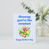 Sweetest Wine Gums Mütter Tag Postkarte (Stehend Vorderseite)