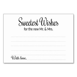 Sweetest Wünsche für den neuen Mr. und Mrs. Advice Tischnummer