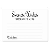 Sweetest Wünsche für den neuen Mr. und Mrs. Advice Tischnummer (Vorderseite)