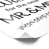 Sweetest wünscht neuen Herrn und Frau Wedding Sign Fotodruck (Ecke)