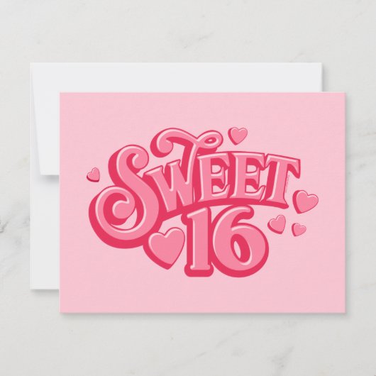 Sweetheart 16 Custom Einladung (Vorderseite)