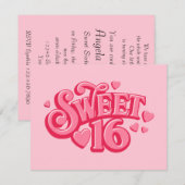Sweetheart 16 Custom Einladung (Vorne/Hinten)
