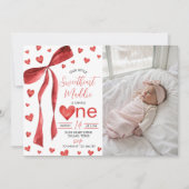 Sweetheart 1st Birthday Photo Invite Einladung (Vorderseite)