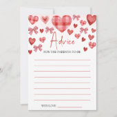 Sweetheart Baby Shower Advice Card Einladung (Vorderseite)
