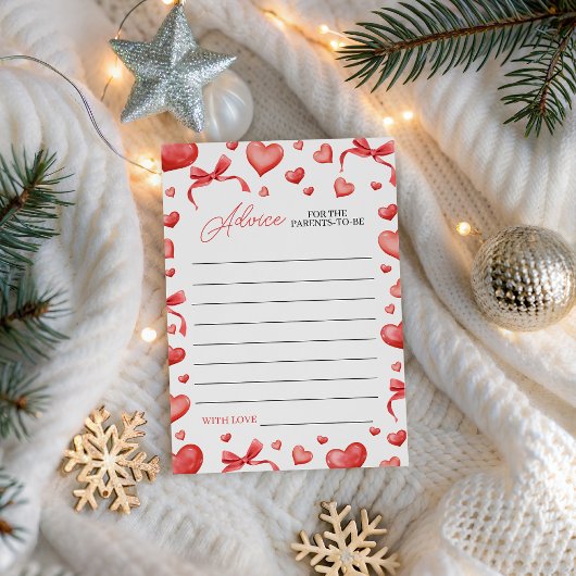 Sweetheart Baby Shower Advice Card Einladung