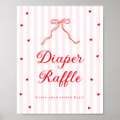 Sweetheart Baby Shower Diaper Raffle Sign Poster (Vorne)