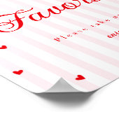 Sweetheart Baby Shower Favors Sign Poster (Ecke)