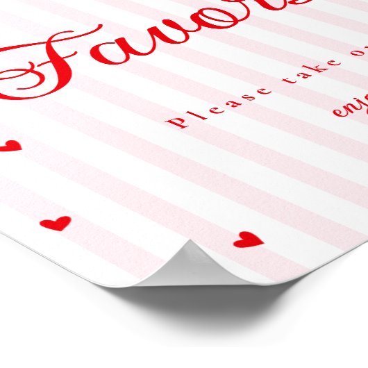 Sweetheart Baby Shower Favors Sign Poster (Ecke)