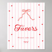 Sweetheart Baby Shower Favors Sign Poster (Vorne)