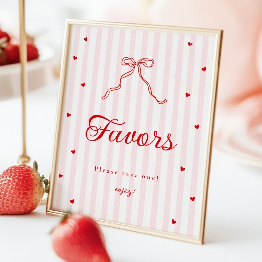 Sweetheart Baby Shower Favors Sign Poster