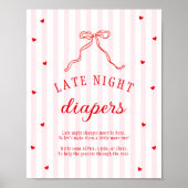Sweetheart Baby Shower Late Night Diapers Poster (Vorne)