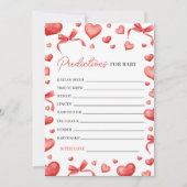 Sweetheart Baby Shower Predictions Card Einladung (Vorderseite)
