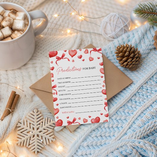 Sweetheart Baby Shower Predictions Card Einladung