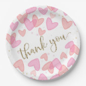 Sweetheart Baby Shower Valentine  Pappteller (Vorderseite)